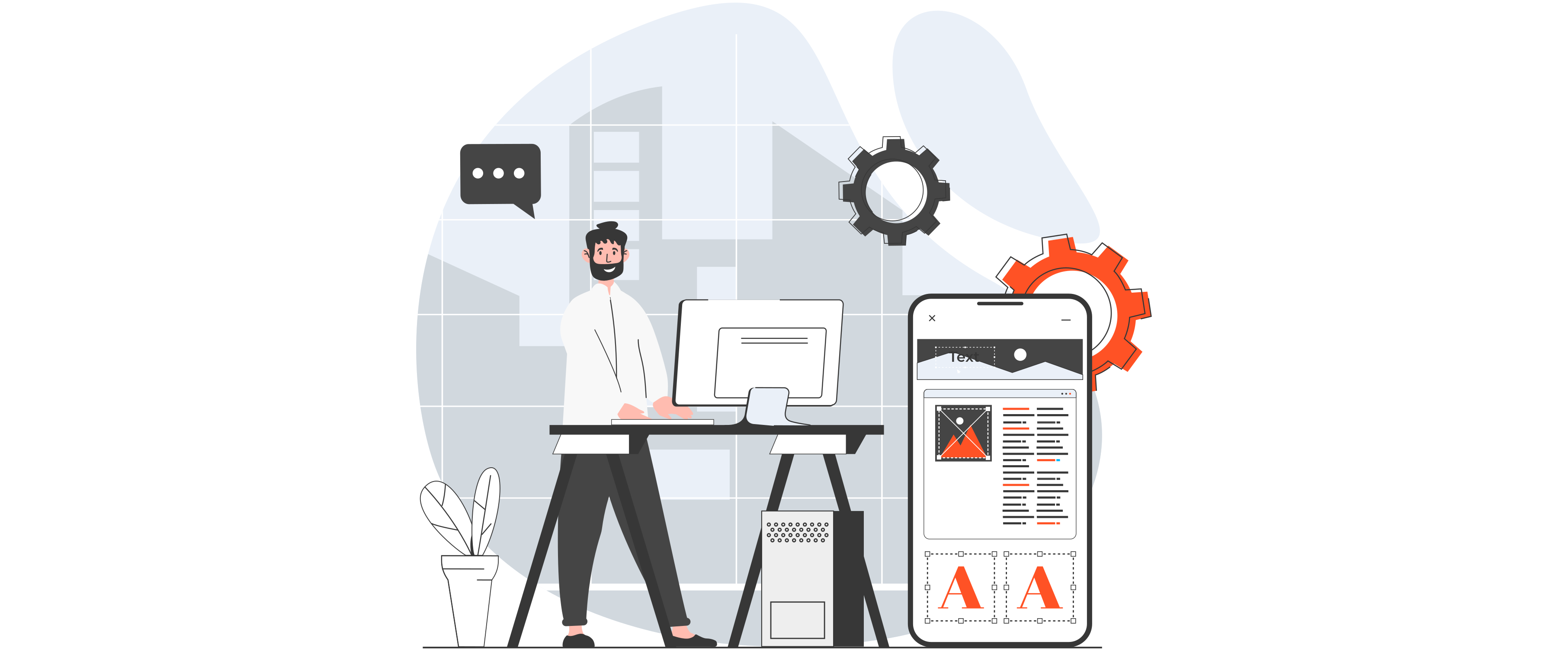 Android App Development - Developer working with mobile app design