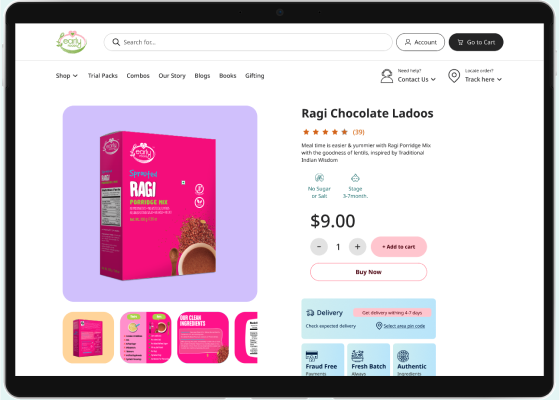 Product detail UI