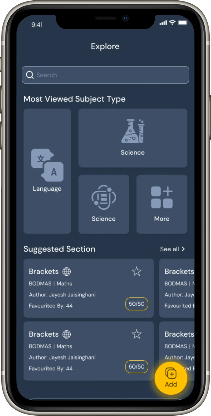 Subject type screen 2
